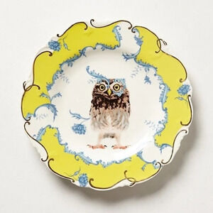 Anthropologie Lou Rota Nature Side  Plate Owl